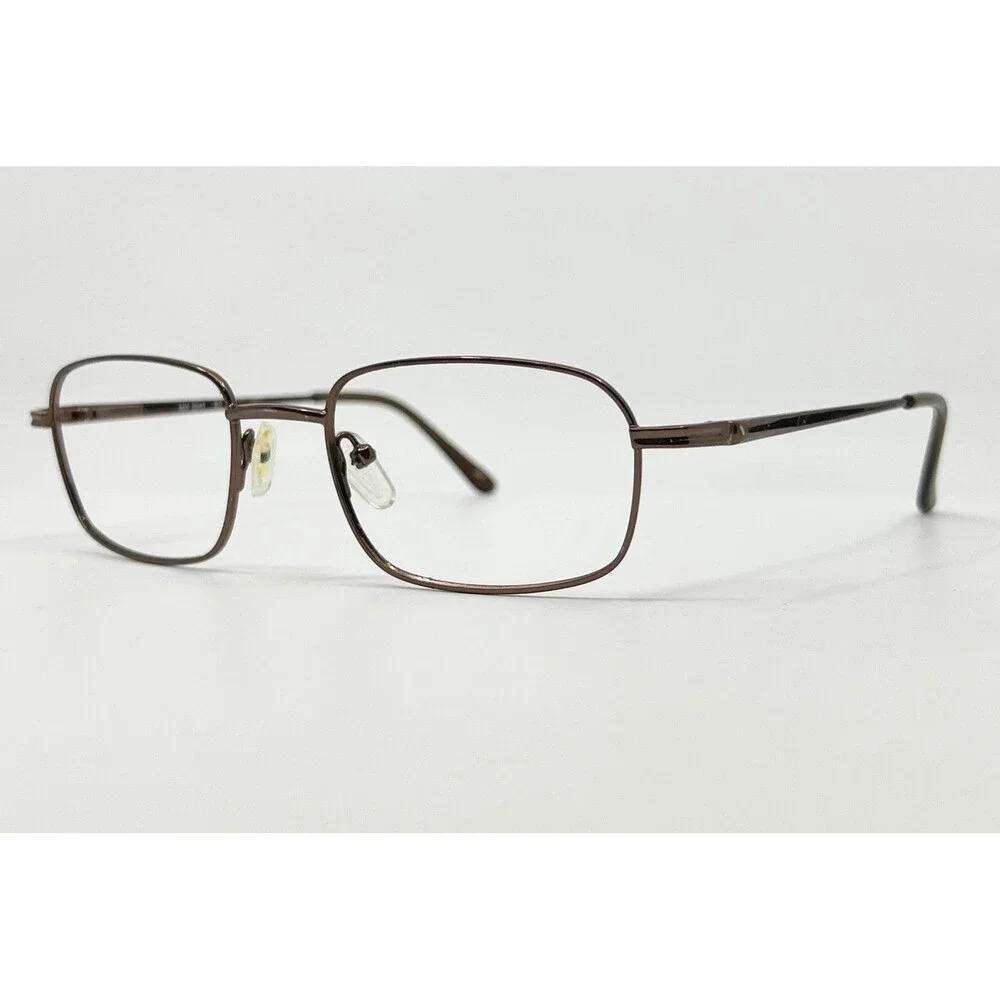 L.A. Eyeworks Eyeglasses Mens Brown Metal Rectangle Frames 48-20-140